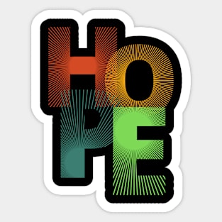 Vibrant Typography HOPE T-Shirt - Embrace Positivity in Style 3 Sticker